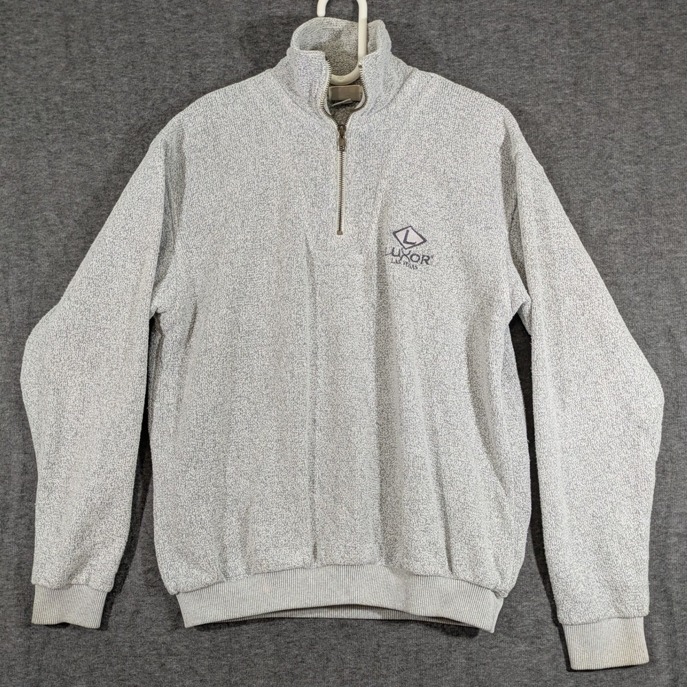 Luxor Las Vegas Pyramid Creations Pull Over Gray Mens Knit‎ Sweatshirt Size M